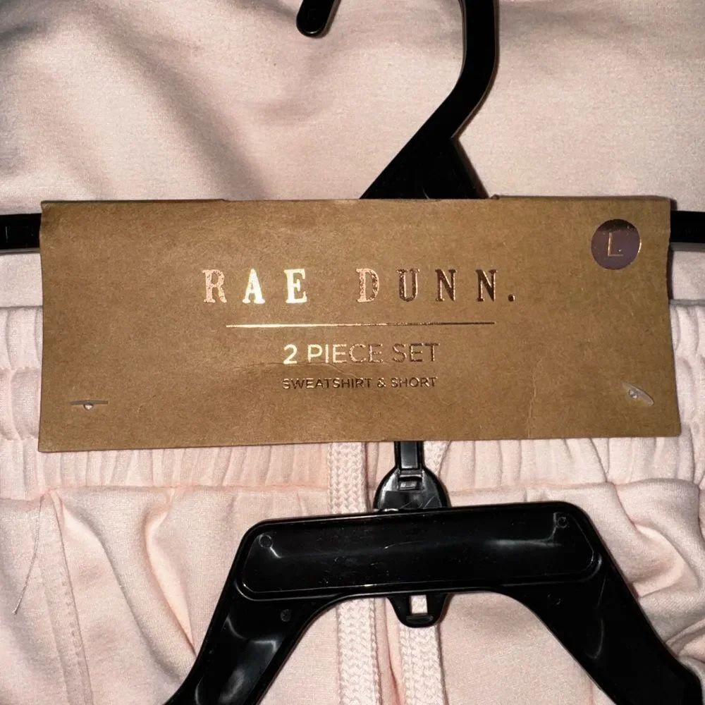 Rae Dunn Pink 'MAMA' Sweatshirt and Joggers Shorts w / pockets top S bottoms L - Picture 6 of 6
